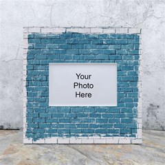 White And Blue Brick Wall White Box Photo Frame 4  X 6 