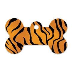 Tiger Skin Pattern Dog Tag Bone (one Side)