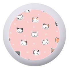 Cute Cat Cartoon Doodle Seamless Pink Pattern Dento Box With Mirror