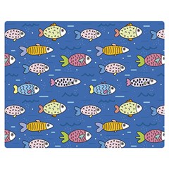 Sea Fish Blue Submarine Animals Premium Plush Fleece Blanket (medium)
