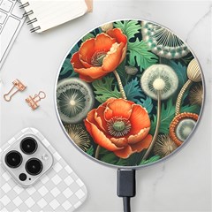 Flower Poppies Wireless Fast Charger(white)