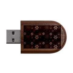 Blue Background Abstract Seamless Wood Oval Usb Flash Drive