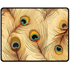 Vintage Peacock Feather Peacock Feather Pattern Background Nature Bird Nature Fleece Blanket (medium)