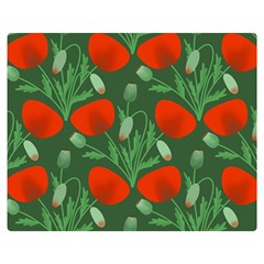 Poppy Fierce Wolf Poppies Bud Two Sides Premium Plush Fleece Blanket (teen Size)