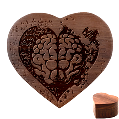 Brain Heart Math Heart Wood Jewelry Box