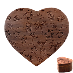 Summer Pineapple Fruit Tropical Heart Wood Jewelry Box