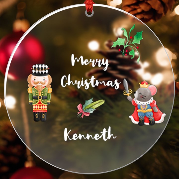 Personalized Name Xmas UV Print Acrylic Ornament Round UV Print Acrylic Ornament Round