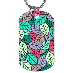 Pattern Leaves Background Nature Dog Tag (one Side)