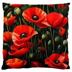 Flowers Poppies Bloom Blossom Art 16  Baby Flannel Cushion Case (two Sides)