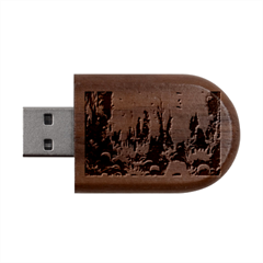 Underwater Coral Life Wood Oval Usb Flash Drive
