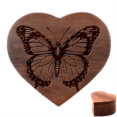 Butterflies Of Motivation Heart Wood Jewelry Box