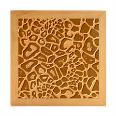 Giraffe Texture, Macro Wood Photo Frame Cube
