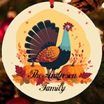 Personalized Thanksgiving Family Name Any Text Round Ornament UV Print Acrylic Ornament Round Front