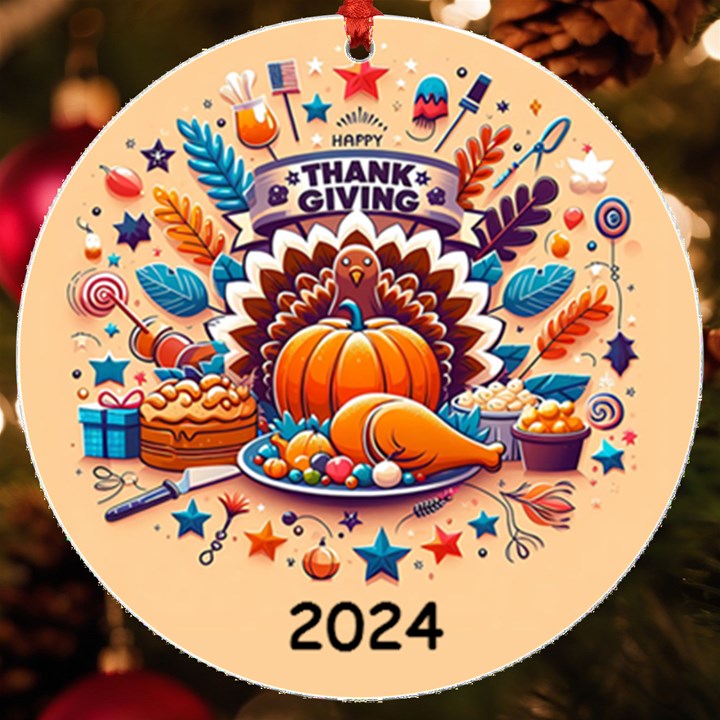 Personalized Thanksgiving Year Round Ornament UV Print Acrylic Ornament Round