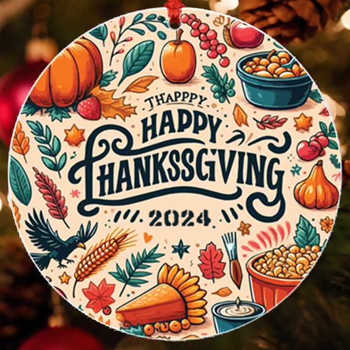 Personalized Thanksgiving Year Round Ornament UV Print Acrylic Ornament Round