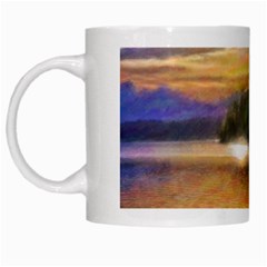 Serene Sunset Over Water White Mug
