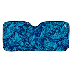 Blue Floral Pattern Texture, Floral Ornaments Texture, Blue Floral Background Car Windshield