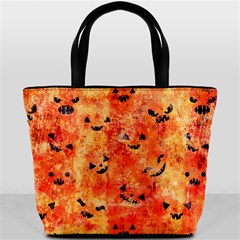 Carved Pumpkin Faces Bucket Bag