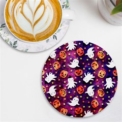 Fun Halloween Ghosts, Adoxali, Fun, Halloween Uv Print Round Tile Coaster
