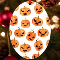 Orange Carved Pumpkins, Adoxali, Halloween Uv Print Acrylic Ornament Oval