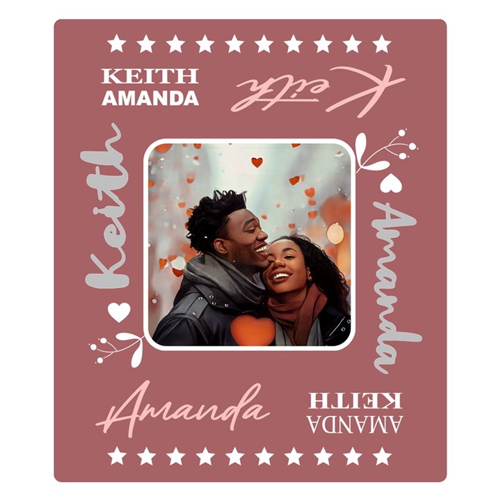 Personalized Name Lover photo Style Premium Plush Fleece Blanket (Small)