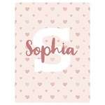 Personalized Name Monogram Heart Love Pink Two Sides Premium Plush Fleece Blanket (Baby Size) 40 x30  Blanket Front