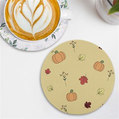 Halloween Fall Pattern Uv Print Round Tile Coaster