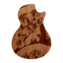 Watermelon, Fruit, Green, Red Guitar Shape Wood Guitar Pick Holder Case And Picks Set