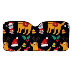 Funny Christmas Pattern Background Car Windshield Sunshade