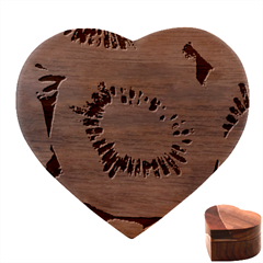 Kiwi Fruits, Close-up, Exotic Fruit Heart Wood Jewelry Box