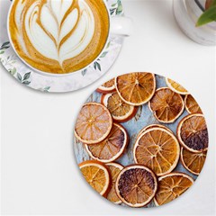 Orange, Slices, Fruits, Citrus Uv Print Round Tile Coaster