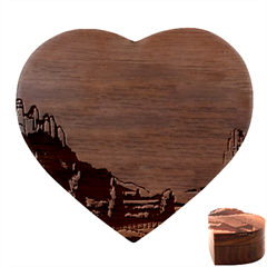 Mountains Rural Countryside Sky Heart Wood Jewelry Box