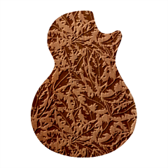 Leaves Pattern Patterns Colorful Guitar Shape Wood Guitar Pick Holder Case And Picks Set