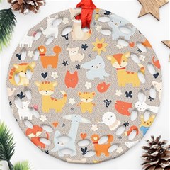 Pet Animal 02 Round Filigree Ornament (two Sides)