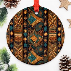 Tribal Chic Round Ornament (two Sides)
