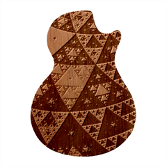 Fractal Triangle Geometric Abstract Pattern Guitar Shape Wood Guitar Pick Holder Case And Picks Set