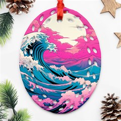Waves Mountains Sky Ornament (oval Filigree)