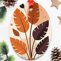 Leaves Boho Monster Nature Ornament (oval)