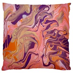 Pink Ribbon Large Cushion Case (one Side)