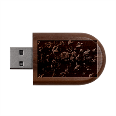Floral Buds Of Roses Beautiful Flowers Wood Oval Usb Flash Drive