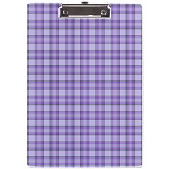 Purple Plaid Tartan 2 A4 Acrylic Clipboard