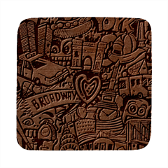 Doodle New York City Nyc Square Wood Guitar Pick Holder Case And Picks Set