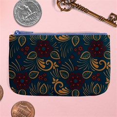 Flowers Floral Retro Flower Texture Large Coin Purse