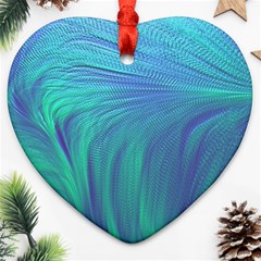 Psicodelia Zyguratti Texture Cyanturquoise Heart Ornament (two Sides)