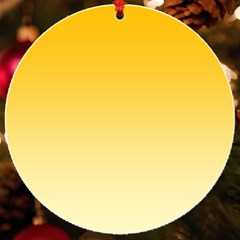 Amber Orange To Cream Yellow Linear Gradient Uv Print Acrylic Ornament Round