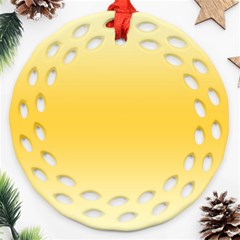 Cream Yellow To Amber Orange Bilinear Gradient Round Filigree Ornament (two Sides)