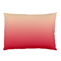 Cream Yellow To Crimson Red Linear Gradient Pillow Case
