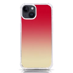 Crimson Red To Cream Yellow Linear Gradient Iphone 14 Tpu Uv Print Case