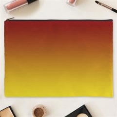 Burgundy Red To Electric Yellow Linear Gradient Cosmetic Bag (xxxl)