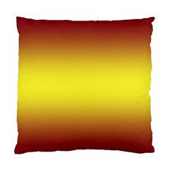 Burgundy Red To Electric Yellow Bilinear Gradient Standard Cushion Case (one Side)